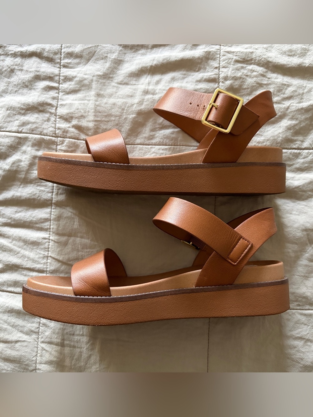 Steve Madden Rileey Sandal Tan Leather 7.5 - Picture 3 of 6